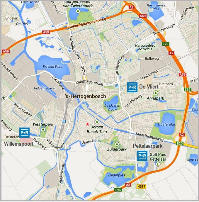 plattegrond P+r parkeren den bosch